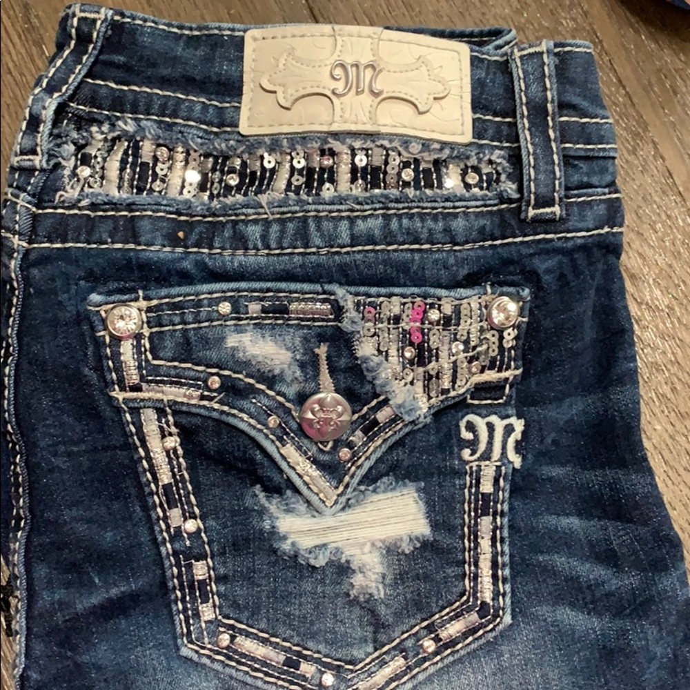 Stylish Blue Embellished Jeans